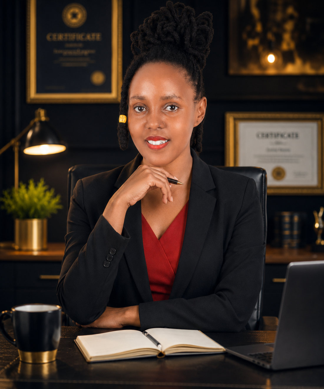 Ruth Jackson at her office desk